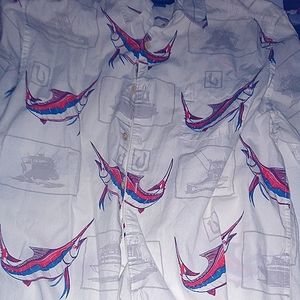 Cova fish button down Mens Shirt